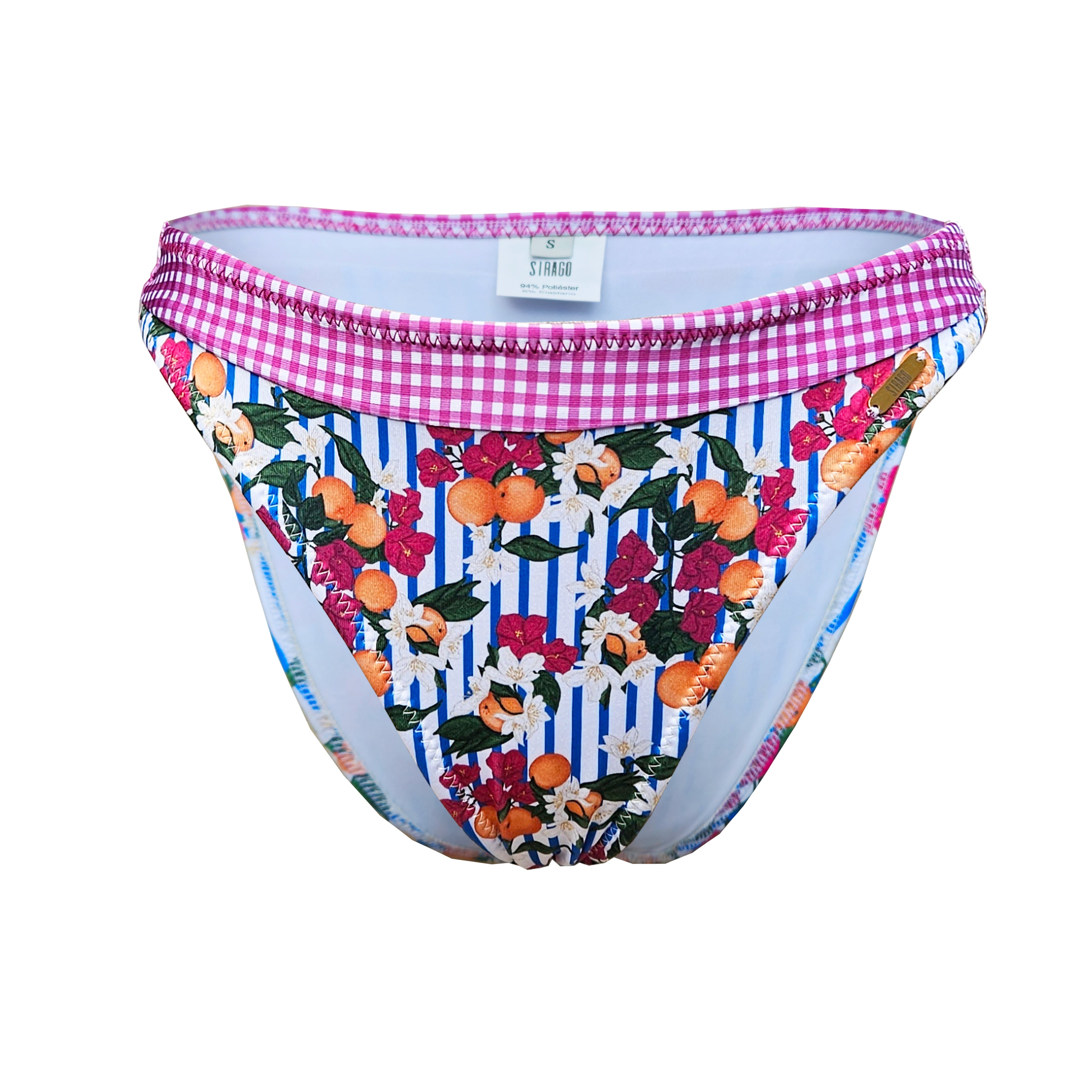 Braguita de bikini corte clásico estampado Egeo y vichy