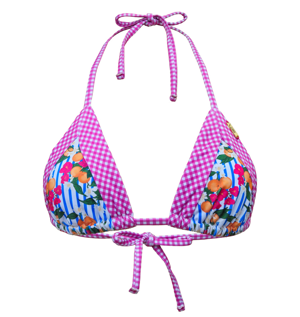Top bikini cortina estampado Egeo y vichy