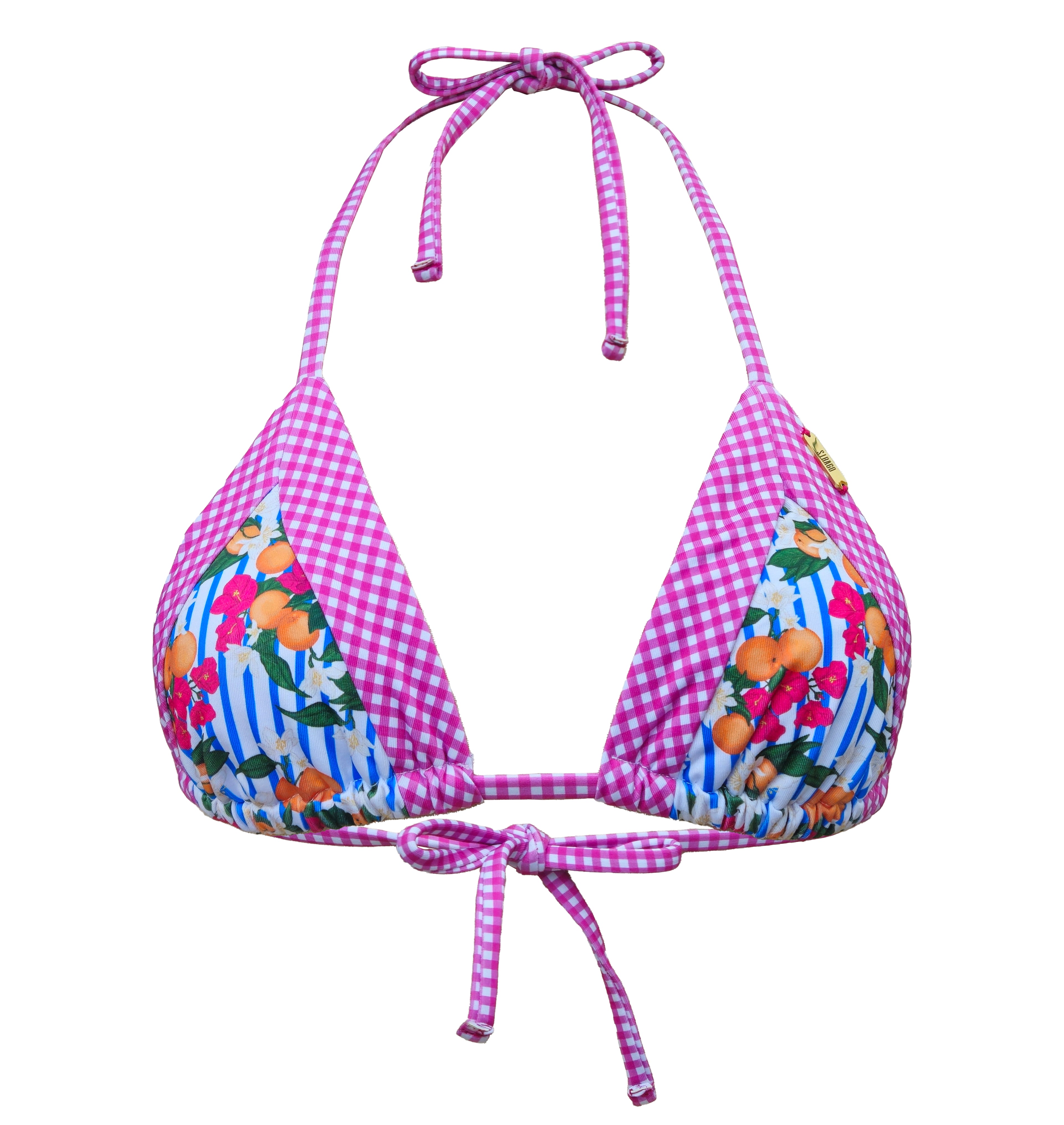 Top bikini cortina estampado Egeo y vichy