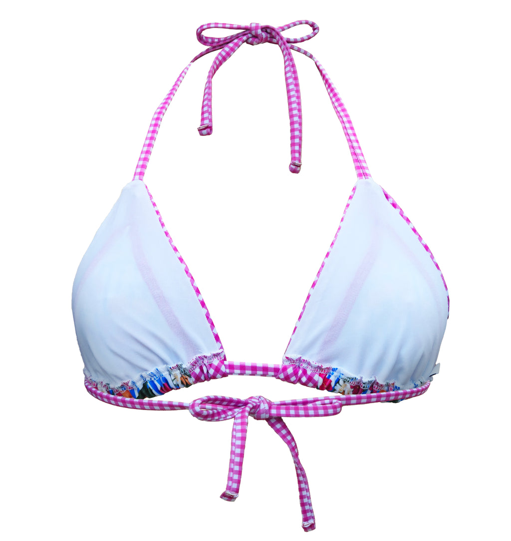 Top bikini cortina estampado Egeo y vichy