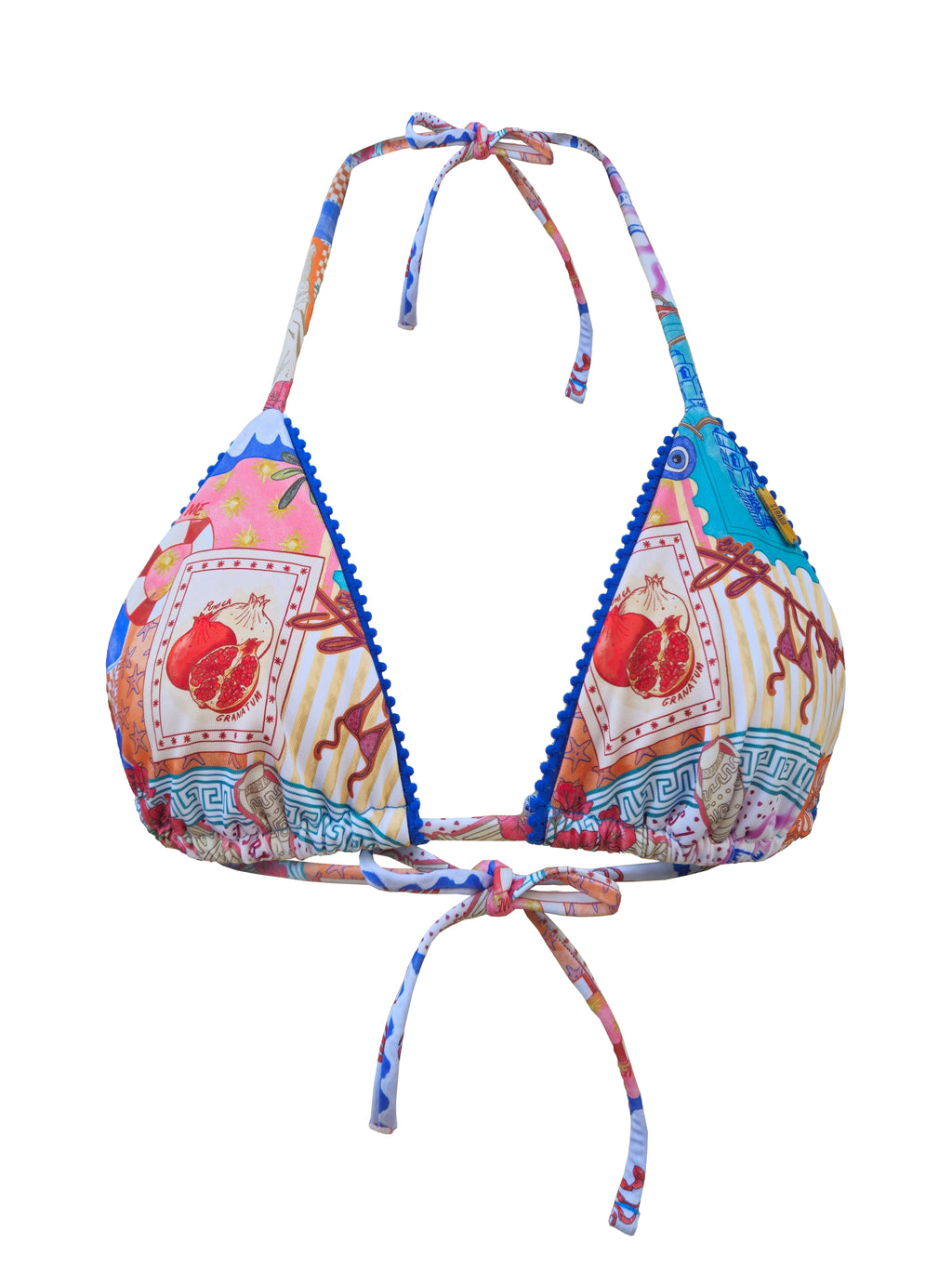 Top bikini cortina estampado Postcard