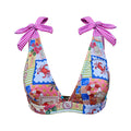 Top triángulo de bikini con tirantes lazo