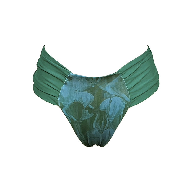 Braga arruchada verde con estampado farolillos