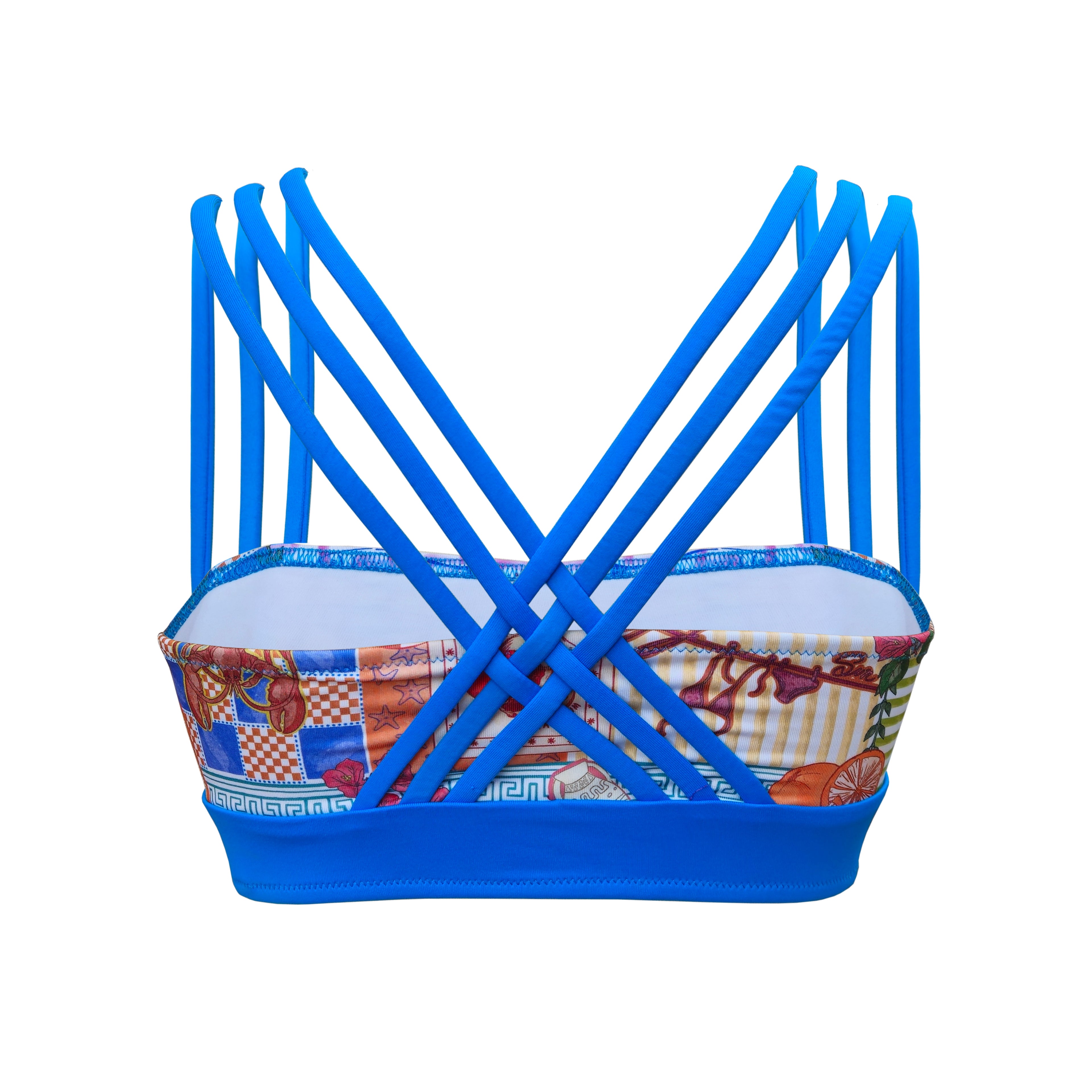 Top de bikini deportivo con tirantes cruzados